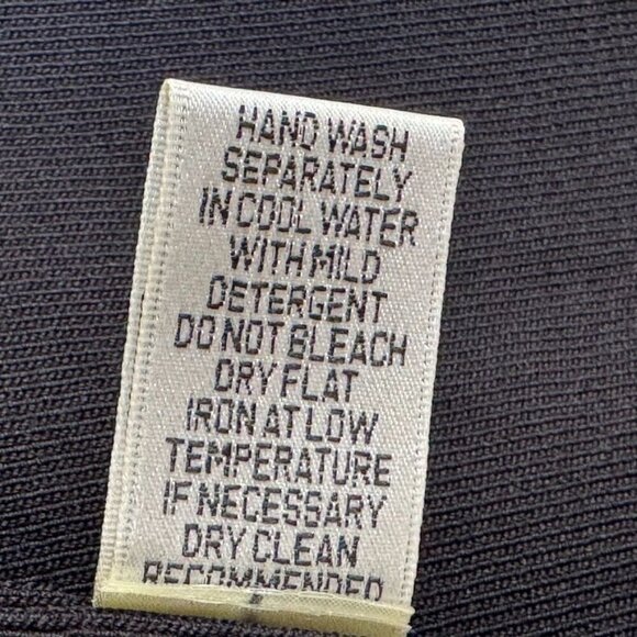 90s Vintage Max Studio Black Stretch Knit w/ White Piping Button Front Shirt - Picture 13 of 13